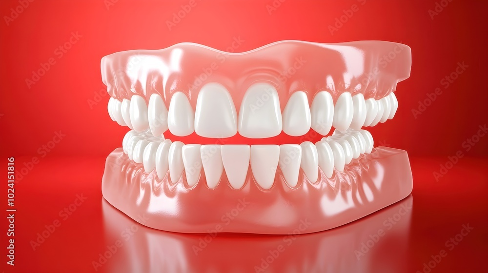 3D Illustration of Dental Implant on Human Jaw 3D Illustration of Dental Implant on Human Jaw