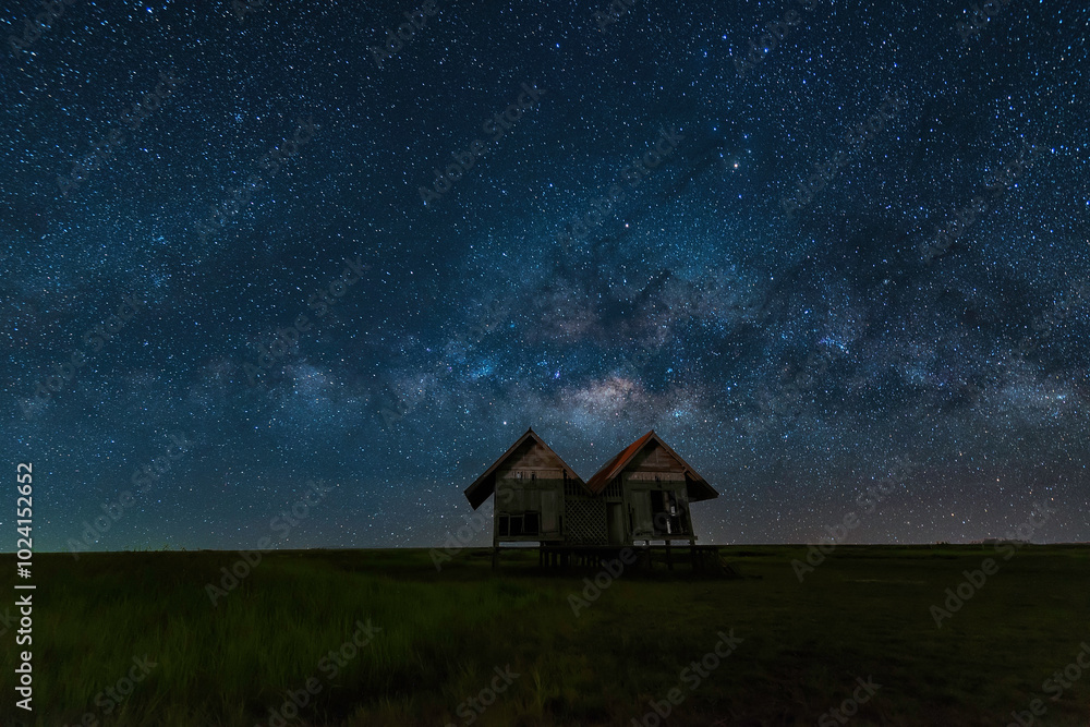 The bright stars of the Milky Way in the night sky The bright stars of the Milky Way in the night sky
