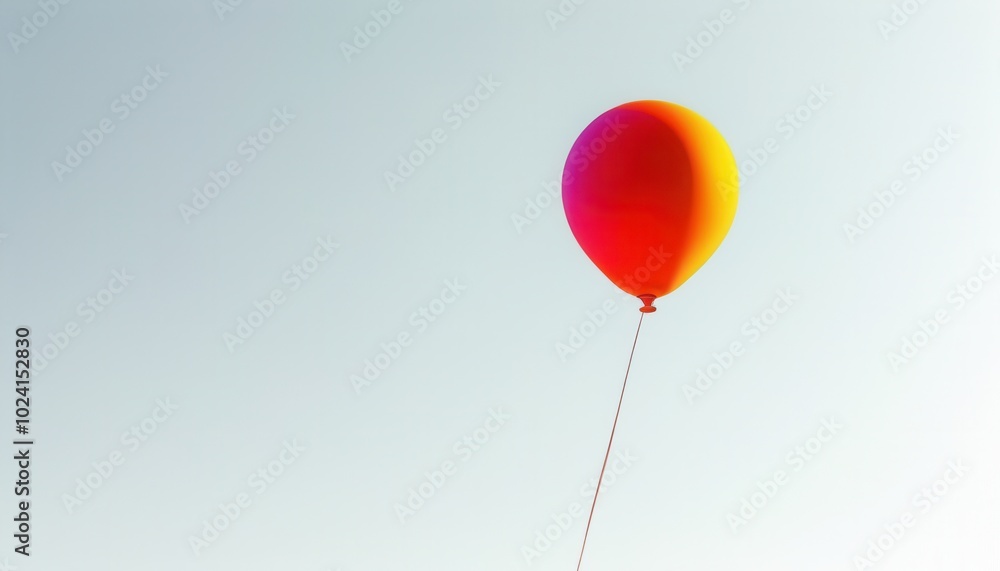 Vibrant Colorful Balloon Against Clear Sky Background Vibrant Colorful Balloon Against Clear Sky Background