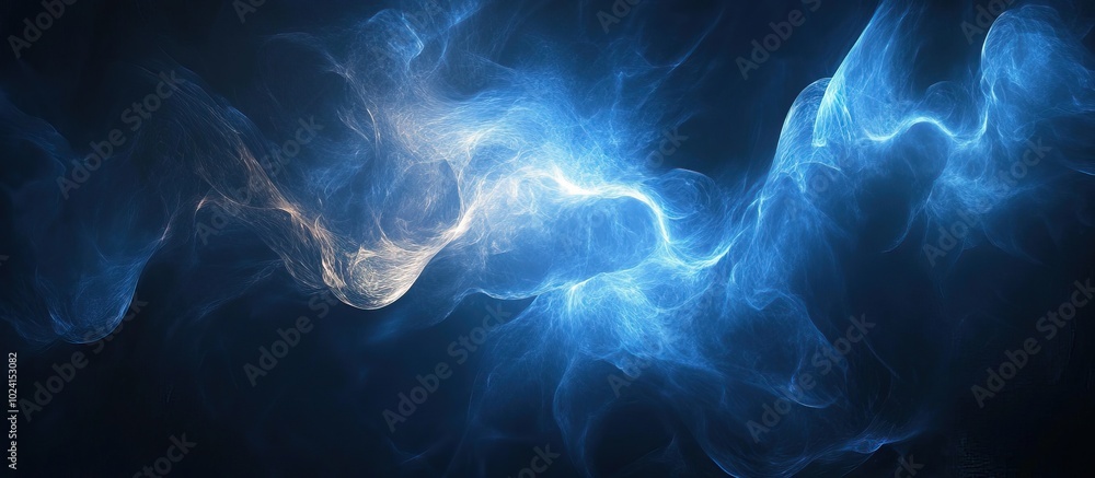 Fototapeta premium Abstract Blue and White Swirling Nebula
