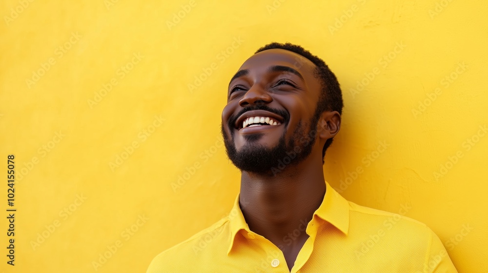 Portrait of a happy handsome man in a shirt with laughing Portrait of a happy handsome man in a shirt with laughing