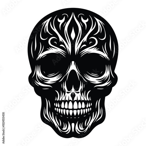 A detailed vector image featuring a skull wearing a crown and smoking a cigar, representing a bold and edgy aesthetic.