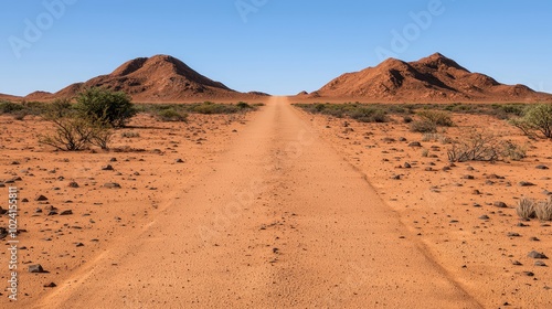 Desert Road Leading to Mountains Adventure Landscape Photography