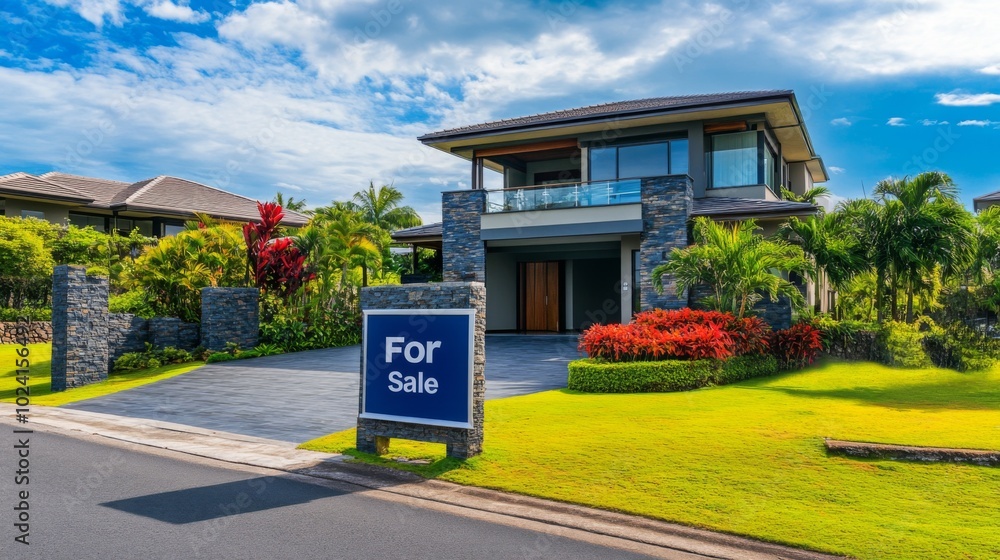 Modern House for Sale with Lush Tropical Landscaping Modern House for Sale with Lush Tropical Landscaping