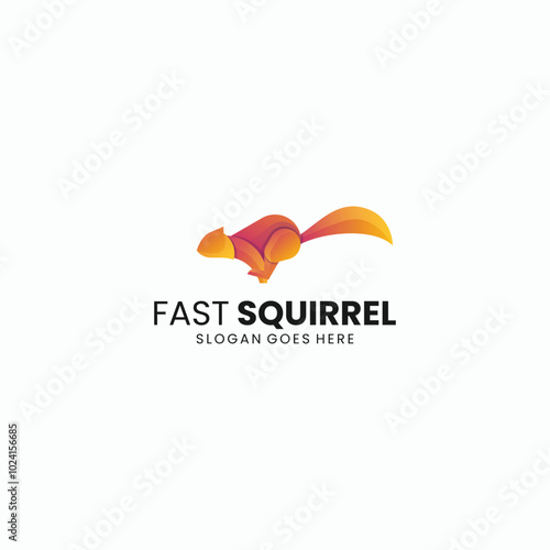Vector Logo Illustration Squirrel Gradient Colorful Style