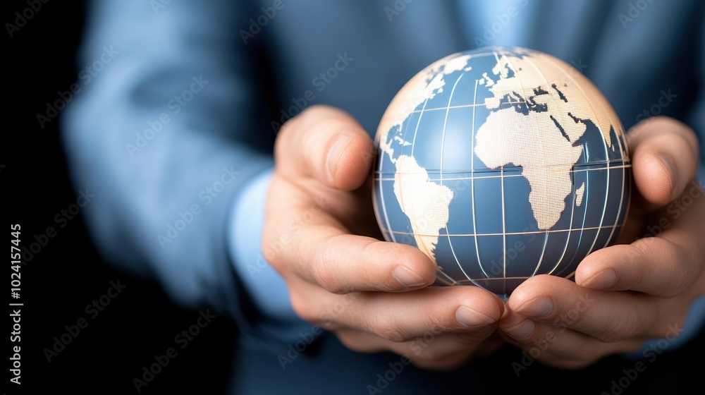 Hands holding a globe representing global awareness and responsibility. Hands holding a globe representing global awareness and responsibility.