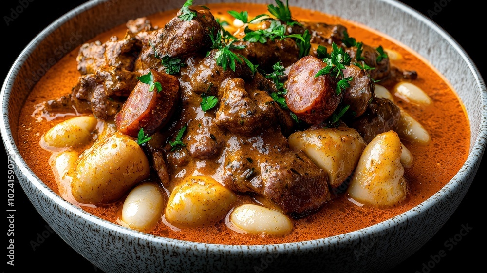 Delicious French Cassoulet Stew with White Beans Sausage and Duck Confit Delicious French Cassoulet Stew with White Beans Sausage and Duck Confit