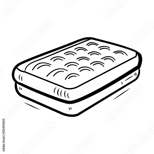 A hand drawn icon of an inflatable air mattress