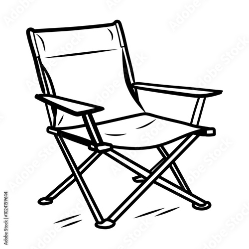 A hand drawn icon of a folding camping chair, perfect for relaxing outdoors