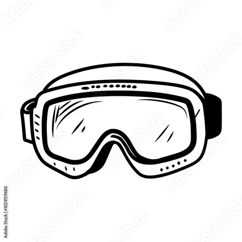 A hand drawn icon of hiking goggles