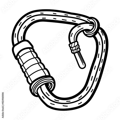 Hand drawn icon of a carabiner