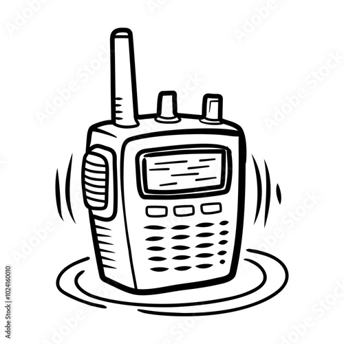 Hand drawn icon of a walkie talkie