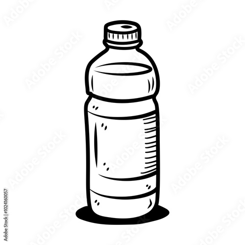 Hand drawn icon of a water bottle, essential for hydration during outdoor activities and everyday life