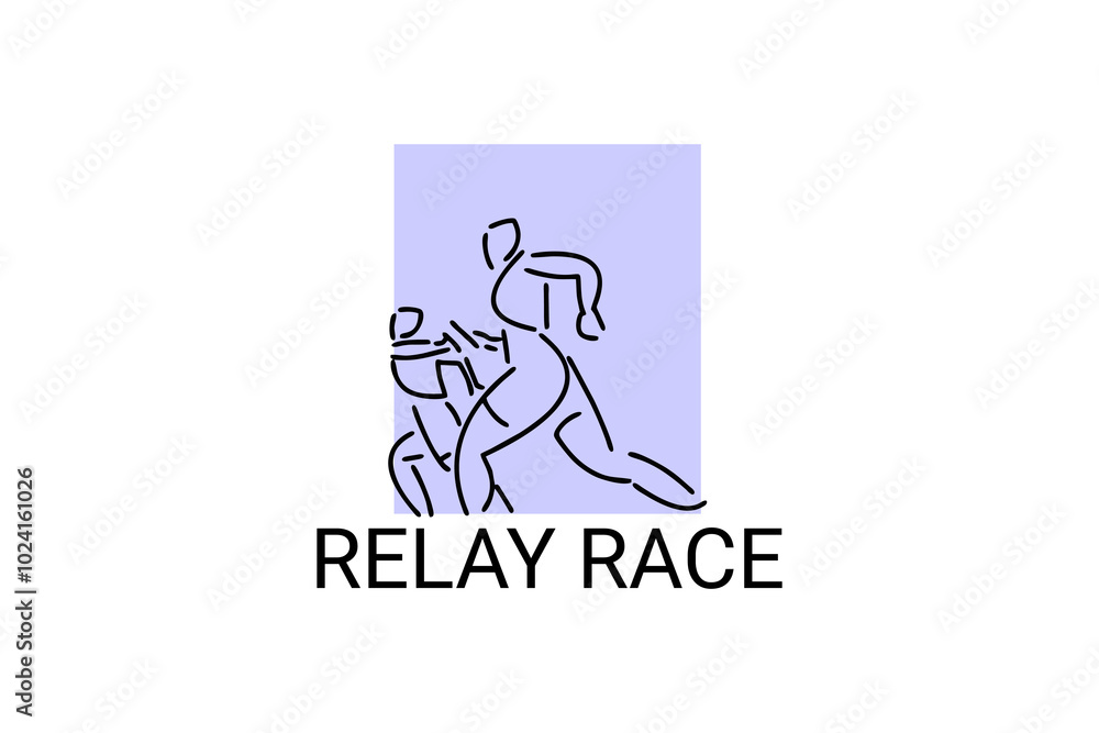 Relay race sport vector line icon. practice relay race. sport pictogram, vector illustration. Relay race sport vector line icon. practice relay race. sport pictogram, vector illustration.