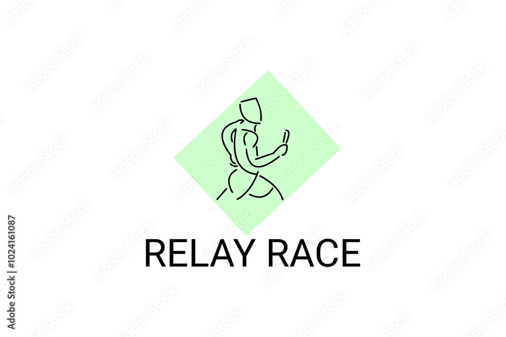Relay race sport vector line icon. practice relay race. sport pictogram, vector illustration. Relay race sport vector line icon. practice relay race. sport pictogram, vector illustration.