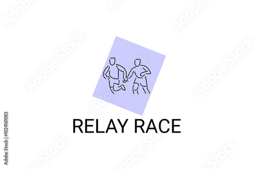 Relay race sport vector line icon. practice relay race. sport pictogram, vector illustration.