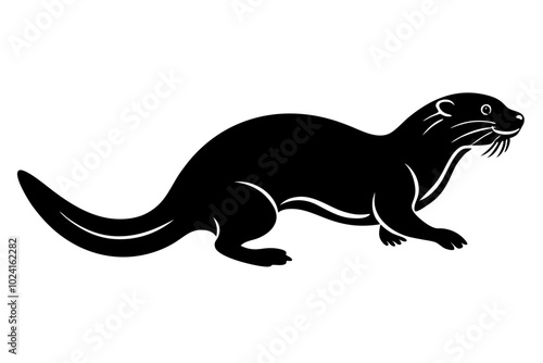 Otter animal silhouette vector illustration