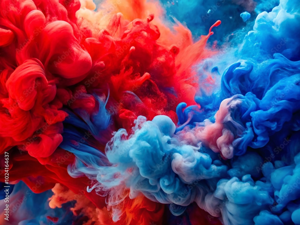 Vibrant Abstract Background with Red and Blue Watercolors in Soft Sweeping Strokes for Creative Design Projects and Art Vibrant Abstract Background with Red and Blue Watercolors in Soft Sweeping Strokes for Creative Design Projects and Art