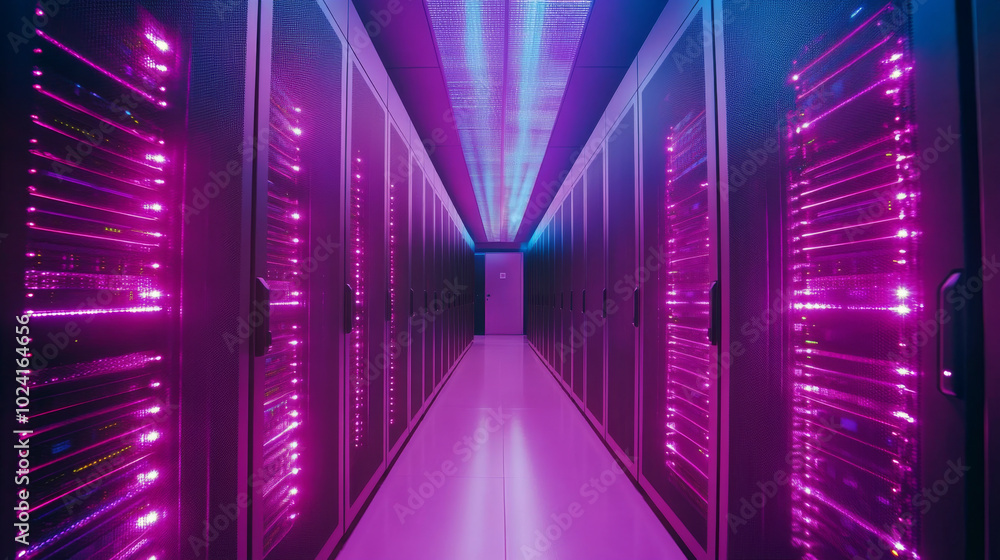 A data center is like a digital warehouse, full of servers that power cloud computing. These servers connect to the internet, exchanging information and lighting up the room with their busy activity. A data center is like a digital warehouse, full of servers that power cloud computing. These servers connect to the internet, exchanging information and lighting up the room with their busy activity.