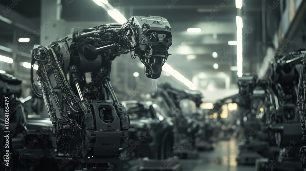Robot arms work in factories to build cars. These robots, called welders, join the car parts together on the assembly line. Robot arms work in factories to build cars. These robots, called welders, join the car parts together on the assembly line.