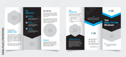 Corporate Business Tri-fold Brochure Template vector file