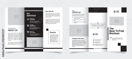 Corporate Business Tri-fold Brochure Template vector file