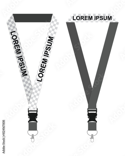 Blank lanyard template front and back view
