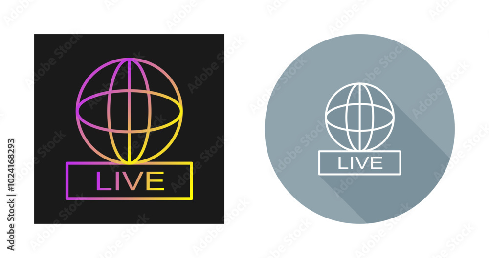 Fototapeta premium Live News Vector Icon