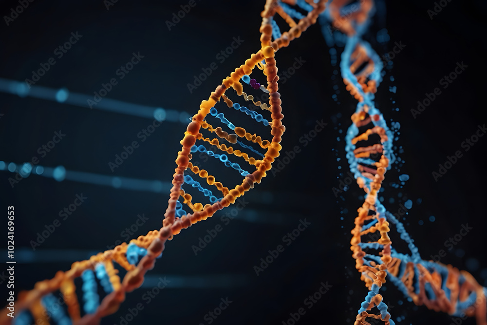 Abstract luminous DNA molecule. Medical science and biotechnology Abstract luminous DNA molecule. Medical science and biotechnology