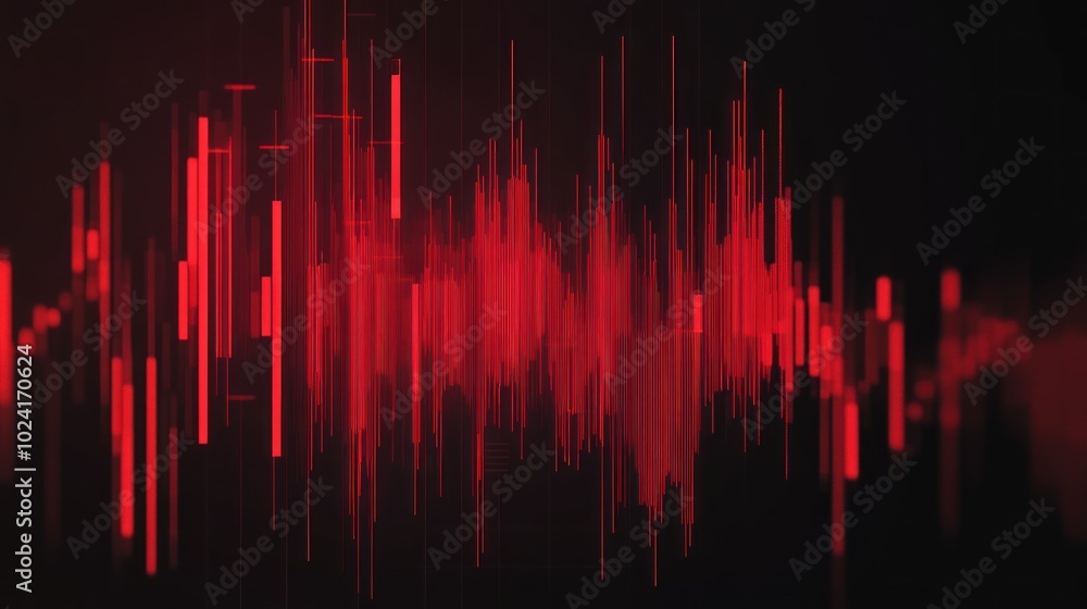 Abstract Red Sound Wave Visual Representation Abstract Red Sound Wave Visual Representation
