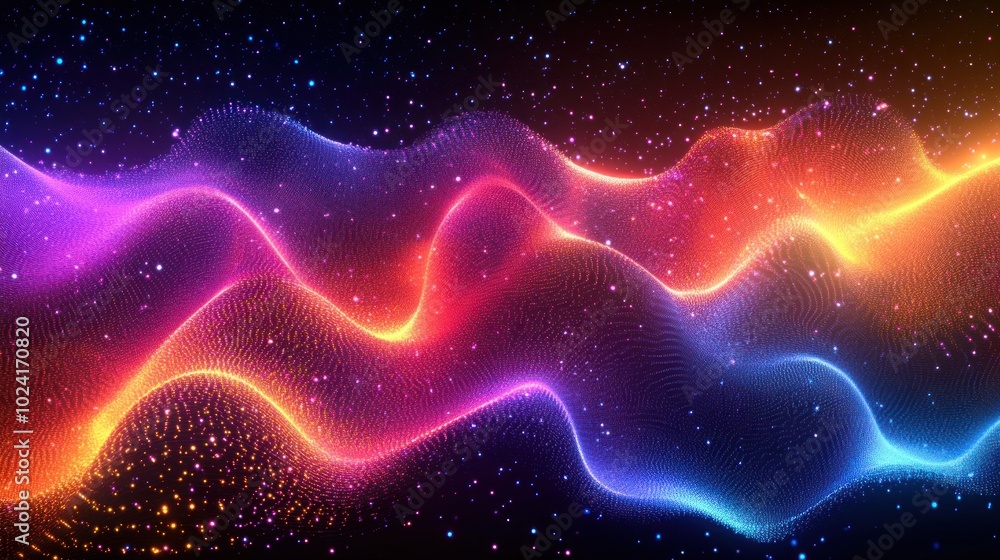 Vibrant Neon Fractal Wave Pattern Vibrant Neon Fractal Wave Pattern
