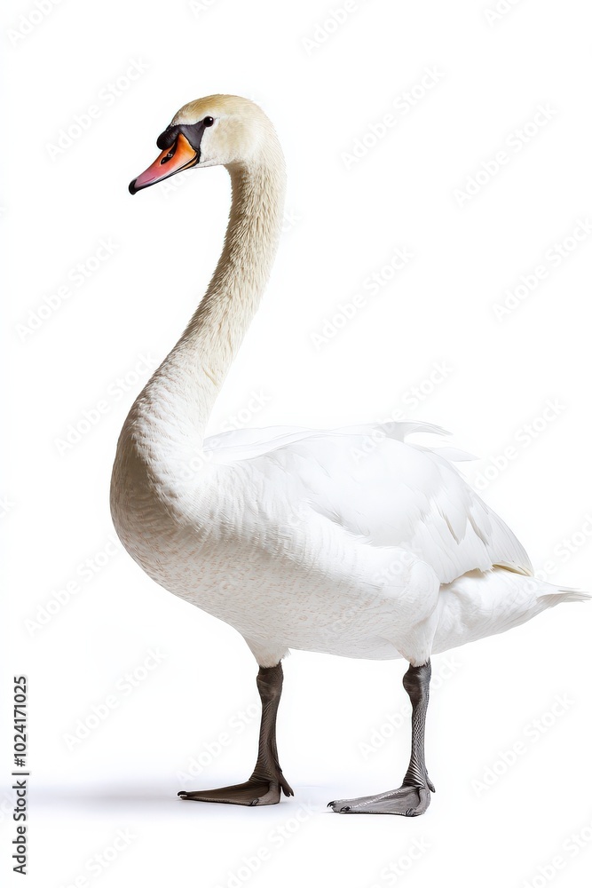 Mute Swan. Majestic white swan isolated on a blank background Mute Swan. Majestic white swan isolated on a blank background