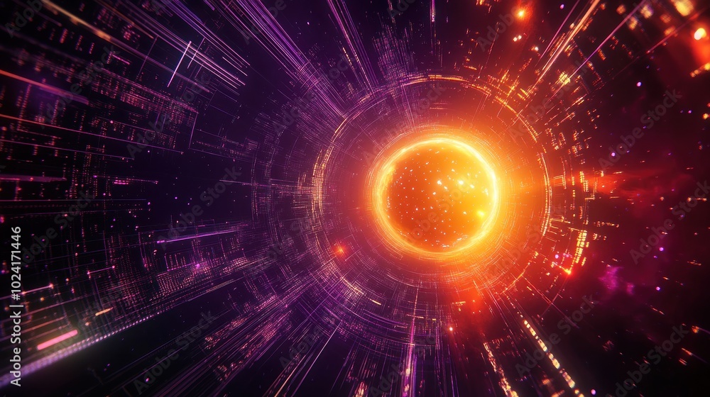 Obraz premium Futuristic Abstract Technology Visualization
