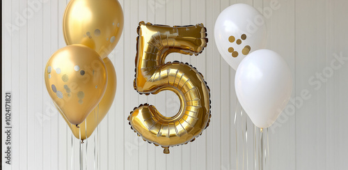 Five anniversary birthday c...