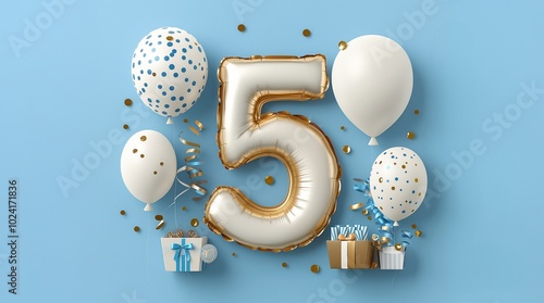 Five anniversary birthday c...