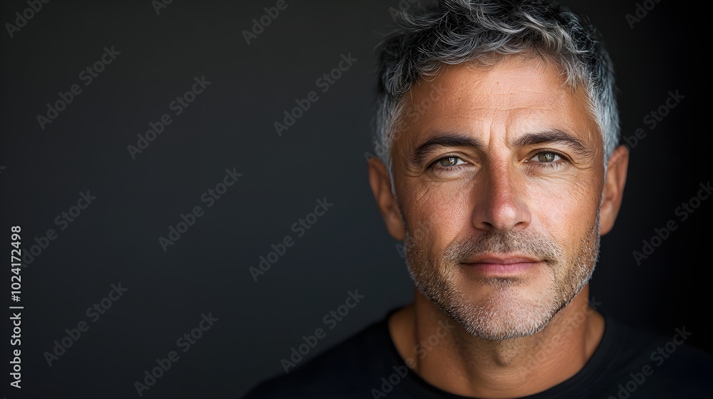 Obraz premium Testimonial of a man's hair regrowth story using natural remedies, with clear before-and-after visuals showcasing increased hair volume, Realistic, Soft Natural Lighting