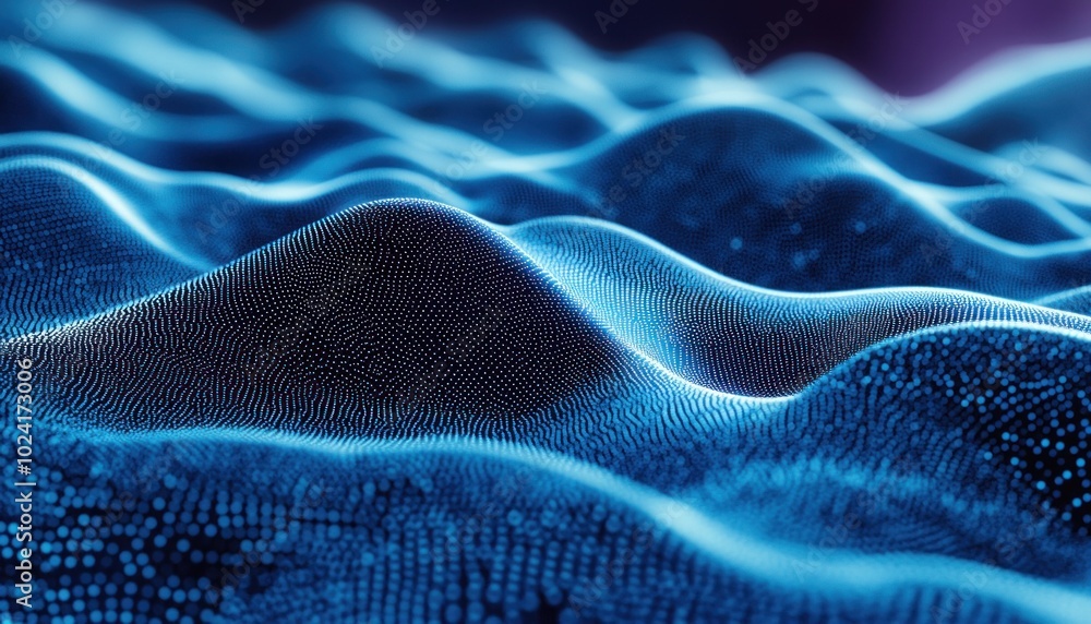 Abstract Digital Waves in Blue Tones Abstract Digital Waves in Blue Tones