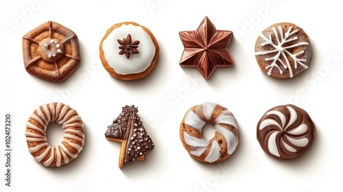 verschiedenes weihnachts gebÃ¤ck isoliert auf weiss