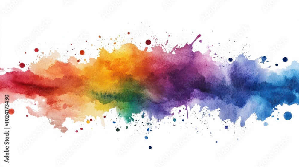 Obraz premium Watercolor border isolated on white, artistic background