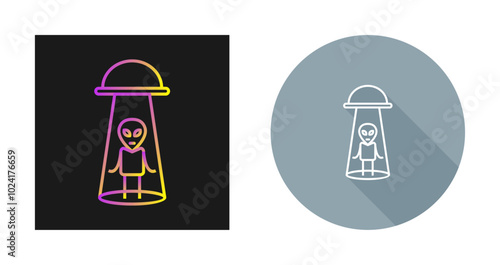Alien Abduction Vector Icon