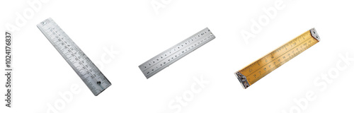 Three different types of rulers are shown in a white background.