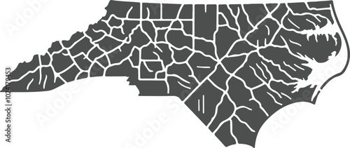 silhouette of north carolina vector art illustration isolated on transparent background
