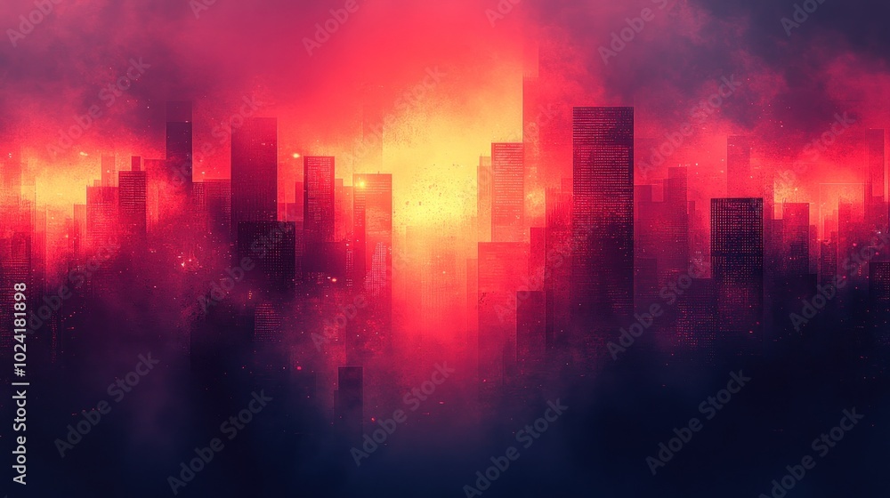 A fiery, apocalyptic cityscape engulfed in smoke and flames, casting an ominous red glow over the skyline. A fiery, apocalyptic cityscape engulfed in smoke and flames, casting an ominous red glow over the skyline.