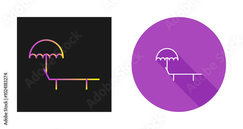 Sunbathing Chair Vector Icon