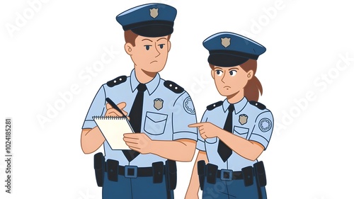 Police officers writing a ticket
