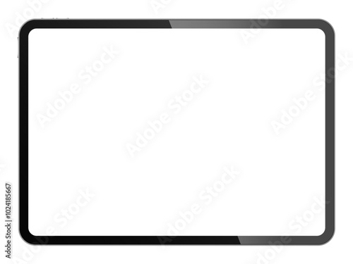 Apple iPad Pro M4 Tablet PC Device Blank Screen Shiny Frame Mockup Template. Vector Illustration photo