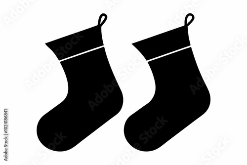 

Christmas sock silhouette vector, Christmas stocking, Christmas stocking icon
