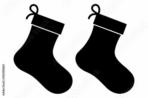 

Christmas sock silhouette vector, Christmas stocking, Christmas stocking icon
