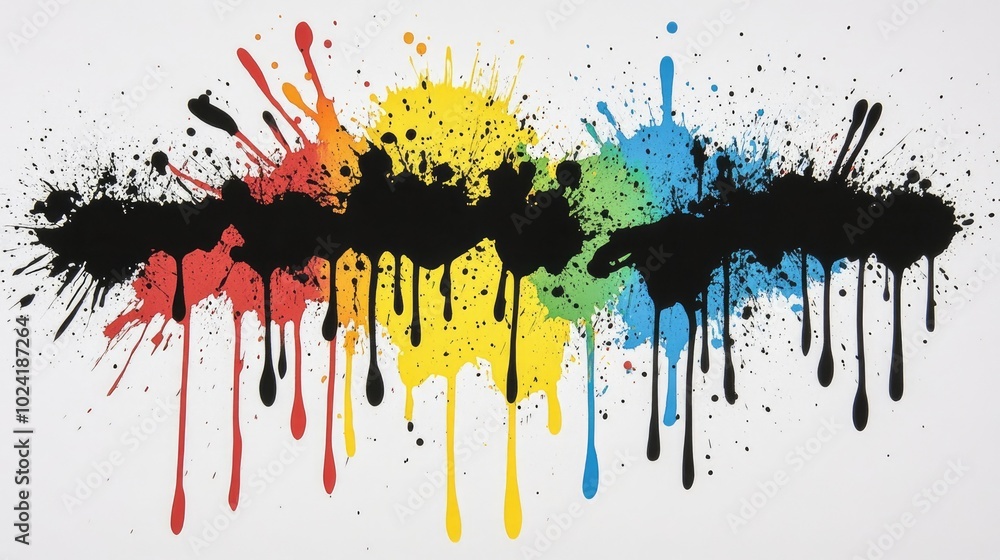 Abstract Colorful Paint Splatter