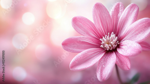 Pink daisy flower, early Spring